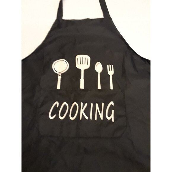 NA Other - Cooking apron black with gold or white logo bundle of 2 Images May Vary